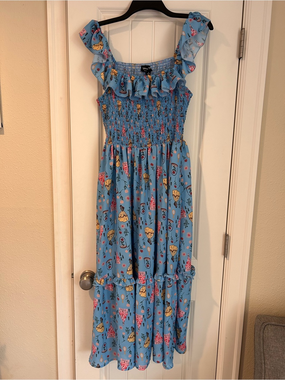 Disney x Unique Vintage Belle Ruffled Summer Dress - Size L